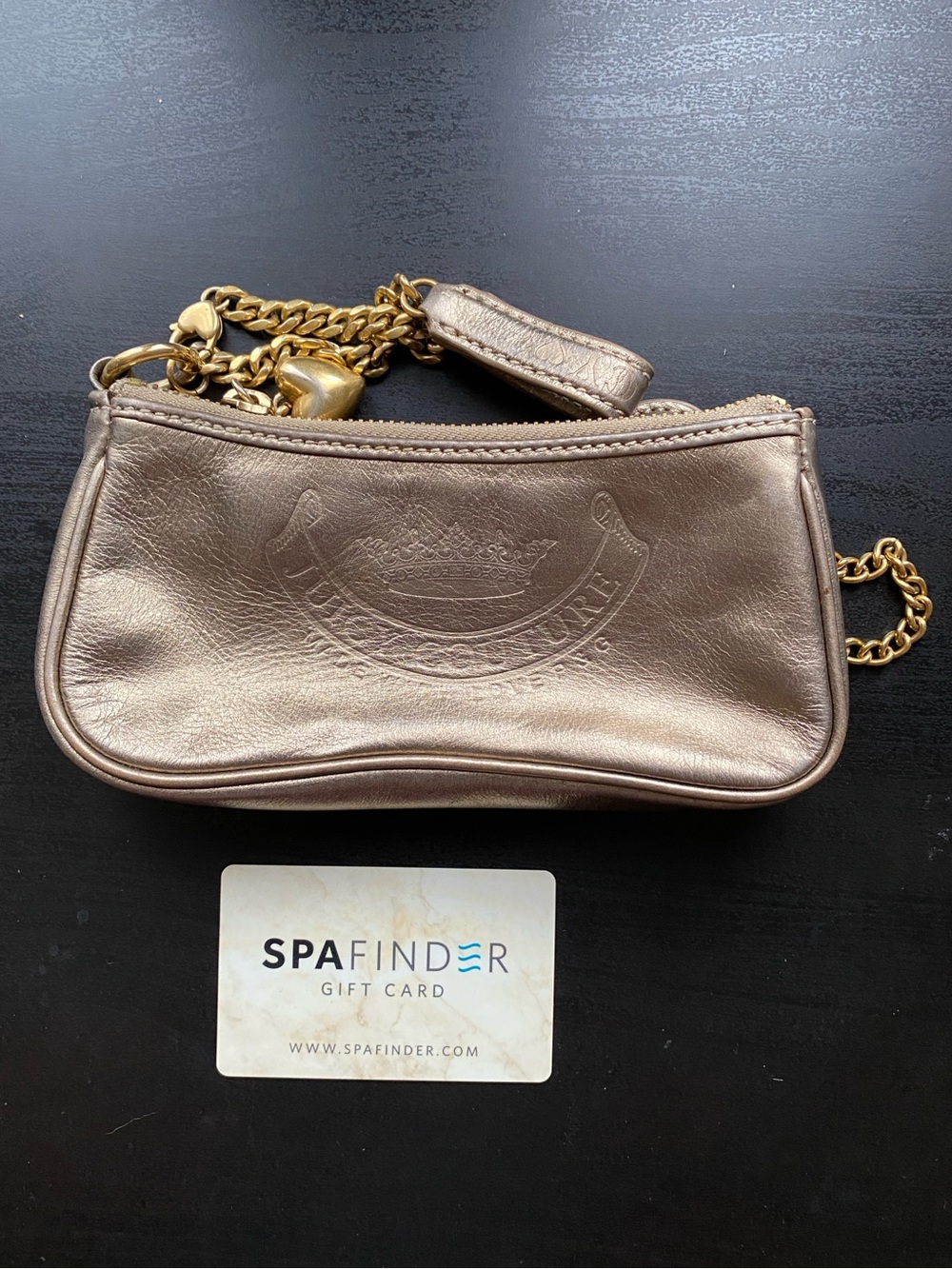 Vintage Y2K Juicy Couture Bronze Gold mini Wristlet bag - Picture 4 of 7